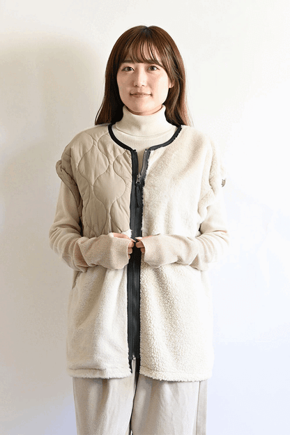 ≪SALE≫【Classic byGENTIL】Reversible Mixed Material Air Vest