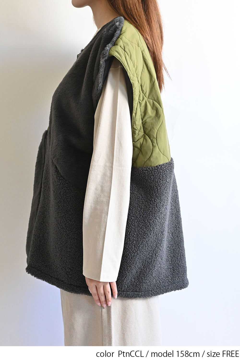 ≪SALE≫【Classic byGENTIL】Reversible Mixed Material Air Vest