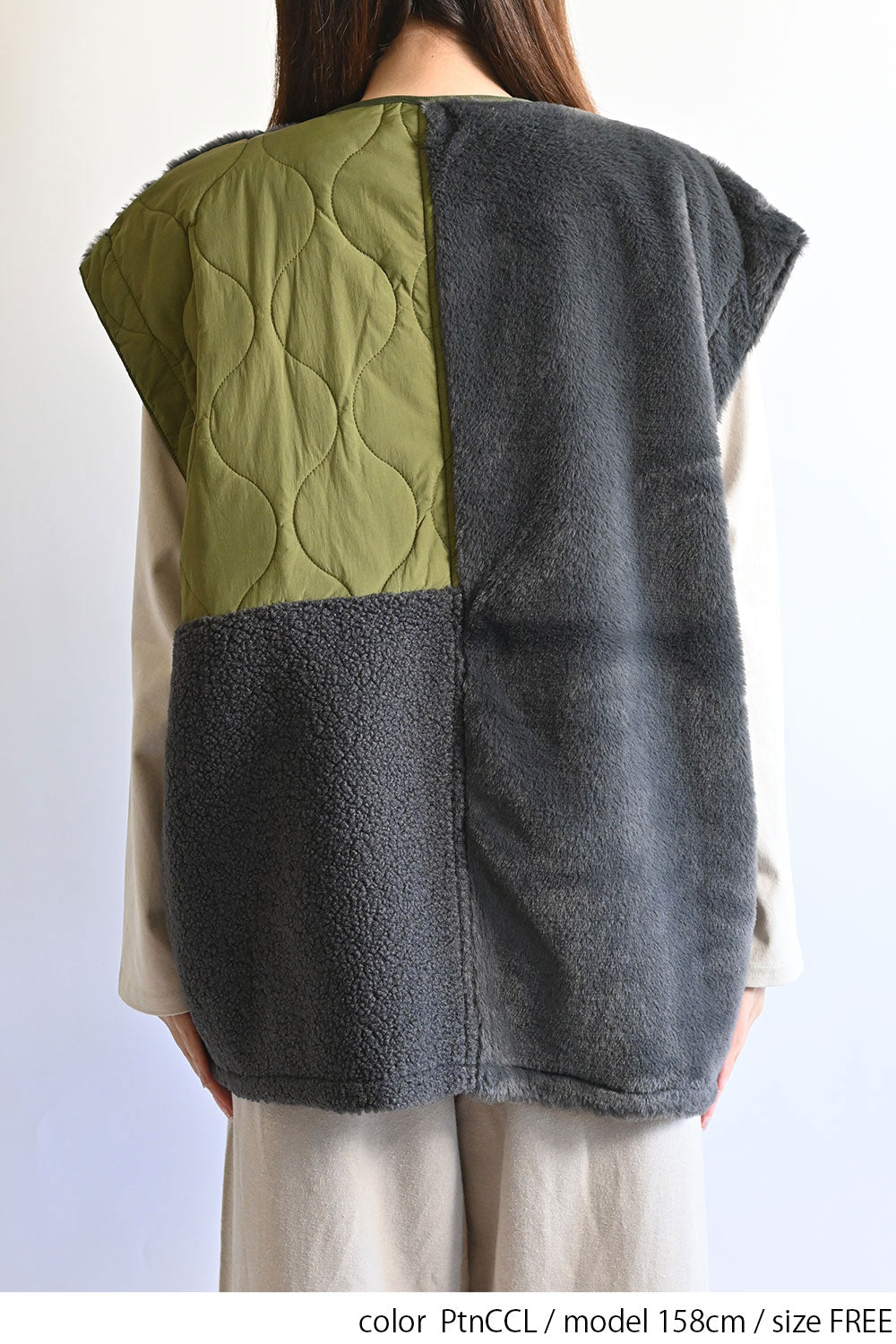 ≪SALE≫【Classic byGENTIL】Reversible Mixed Material Air Vest