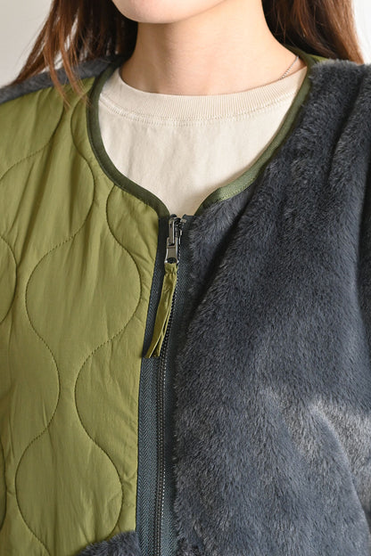 ≪SALE≫【Classic byGENTIL】Reversible Mixed Material Air Vest