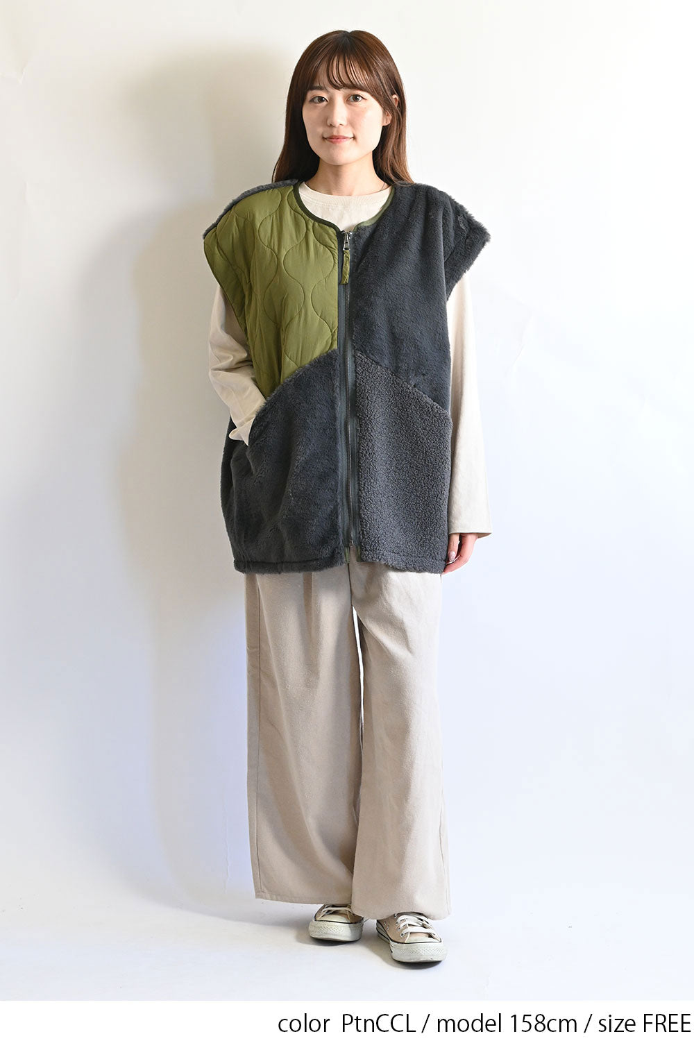 ≪SALE≫【Classic byGENTIL】Reversible Mixed Material Air Vest
