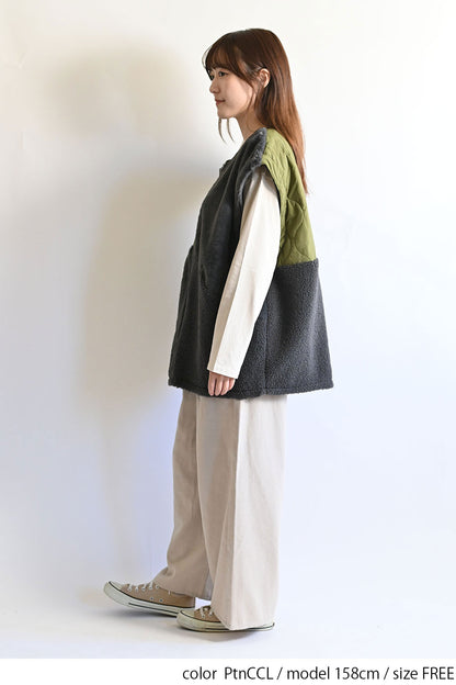 ≪SALE≫【Classic byGENTIL】Reversible Mixed Material Air Vest