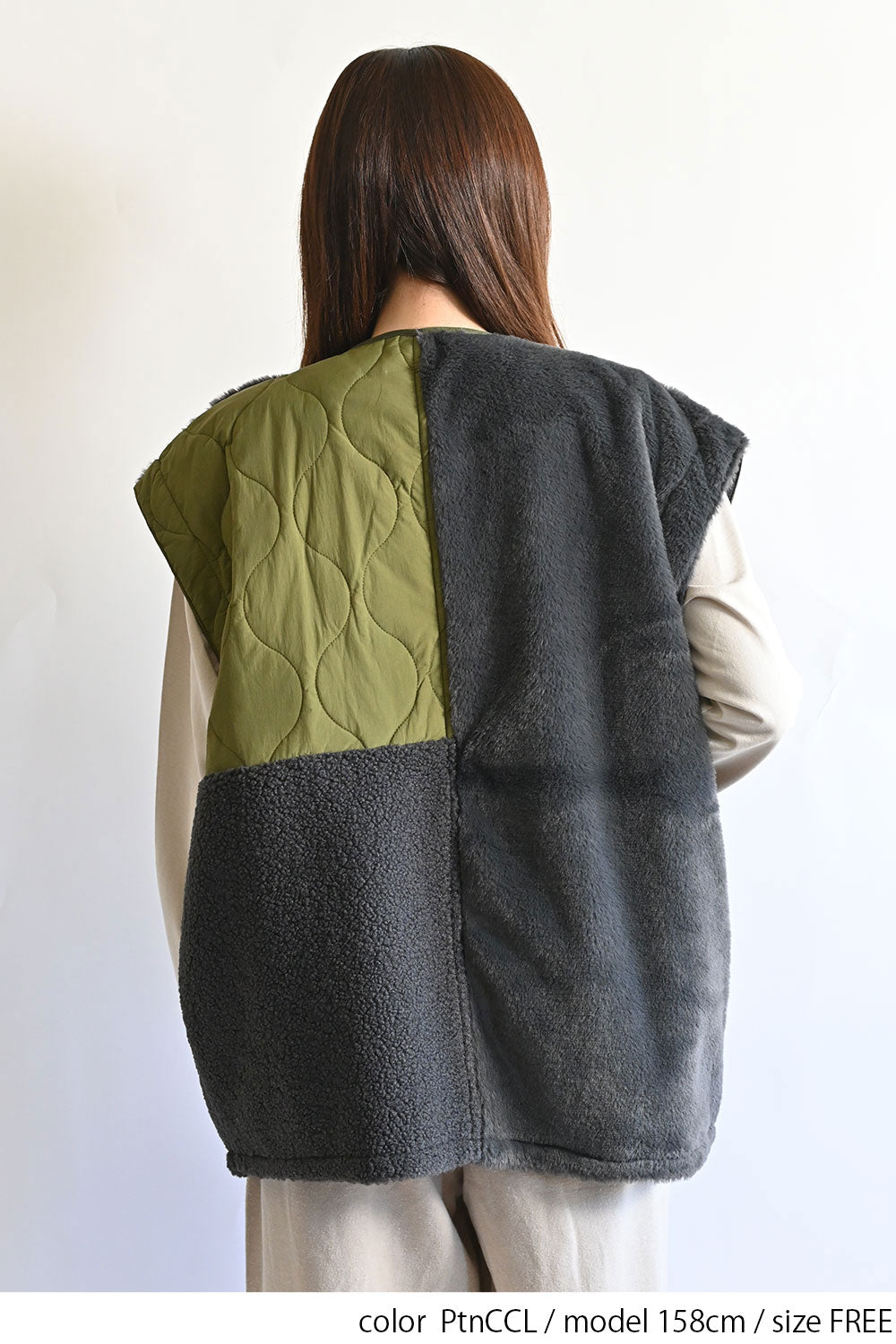 ≪SALE≫【Classic byGENTIL】Reversible Mixed Material Air Vest