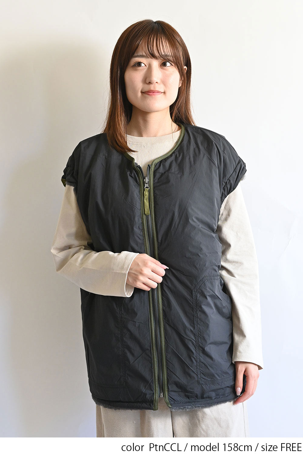 ≪SALE≫【Classic byGENTIL】Reversible Mixed Material Air Vest