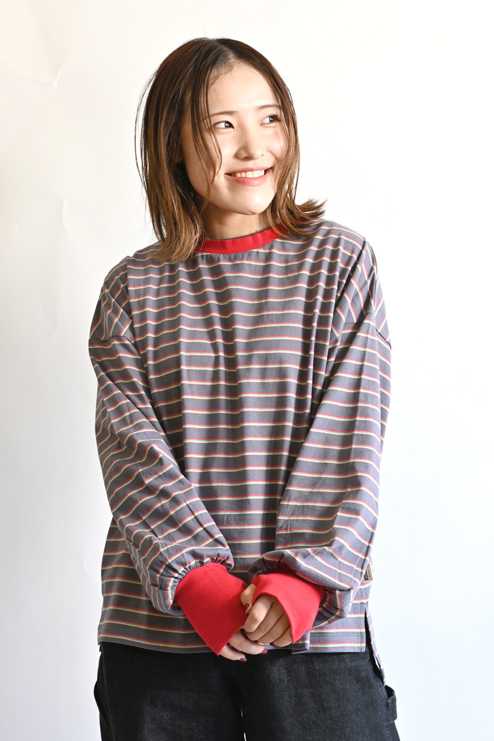 ≪SALE≫【Classic byGENTIL】Collar Layered Style Trim Long Sleeve Tee