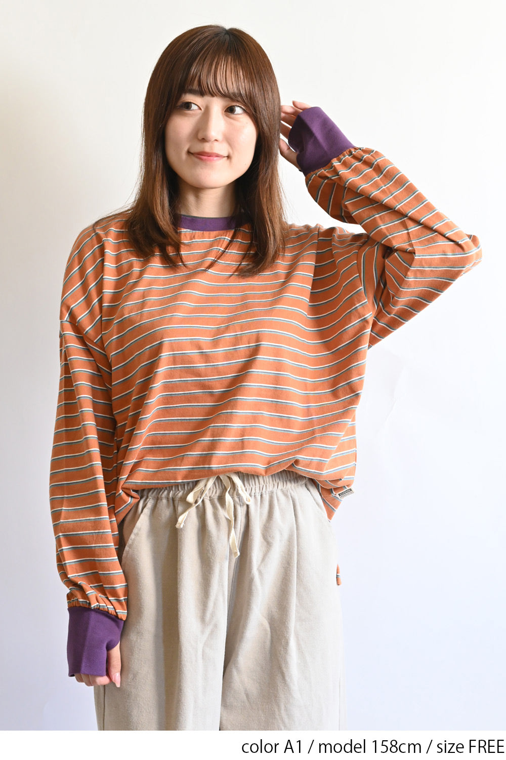 ≪SALE≫【Classic byGENTIL】Collar Layered Style Trim Long Sleeve Tee