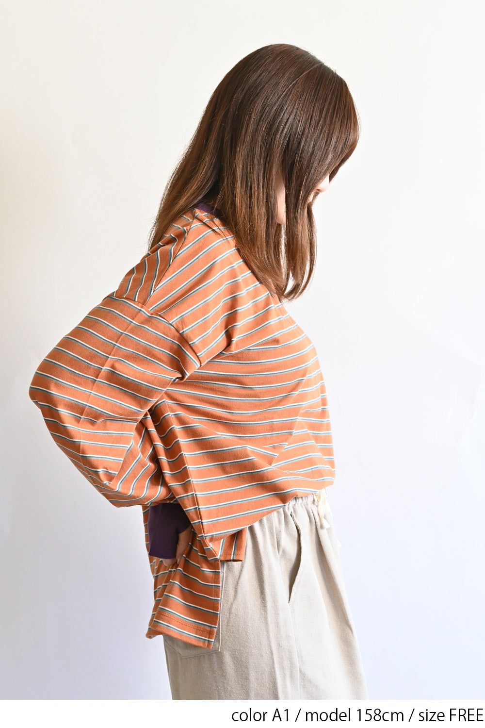 ≪SALE≫【Classic byGENTIL】Collar Layered Style Trim Long Sleeve Tee