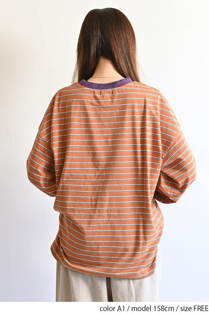 ≪SALE≫【Classic byGENTIL】Collar Layered Style Trim Long Sleeve Tee