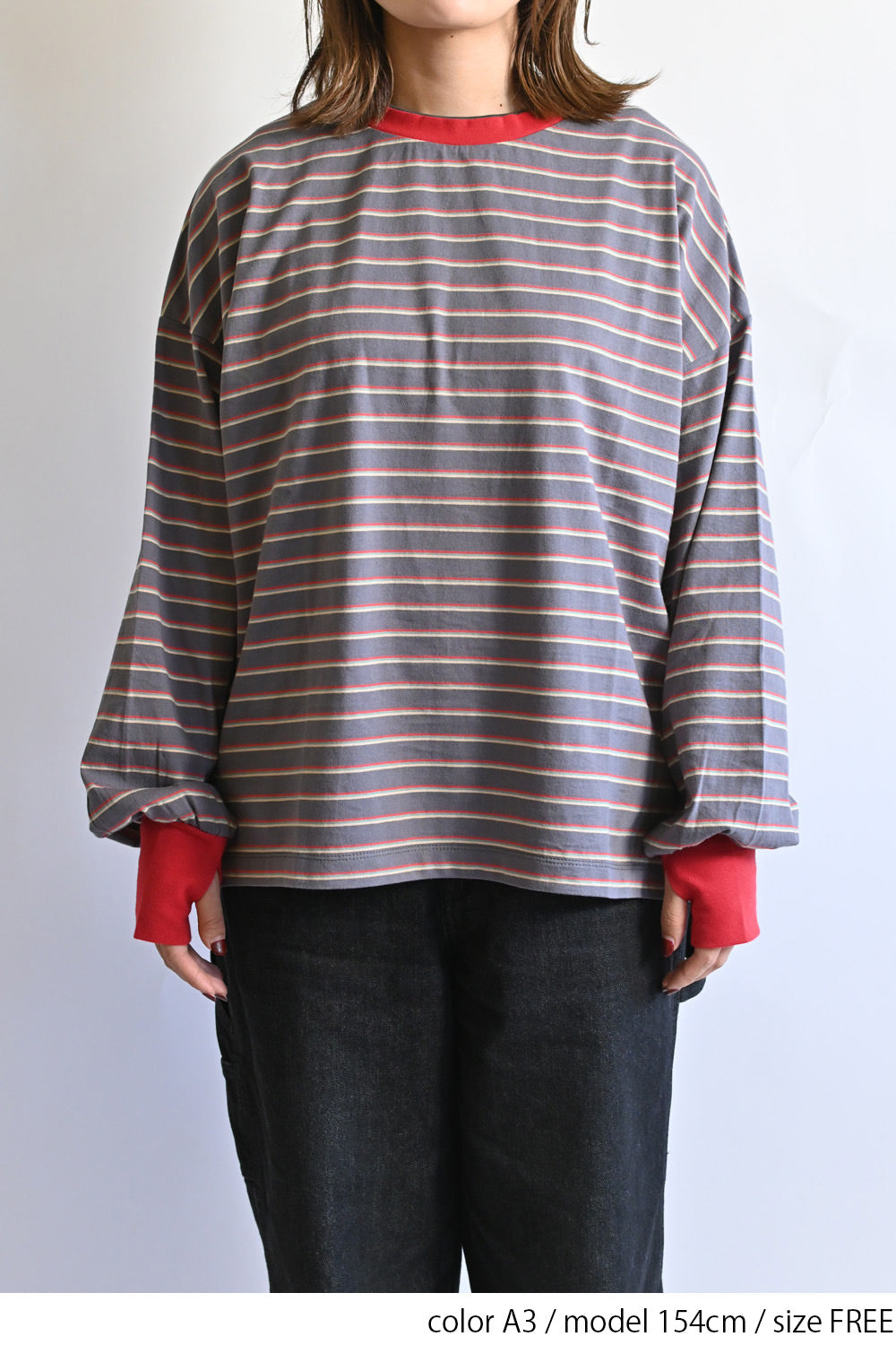 ≪SALE≫【Classic byGENTIL】Collar Layered Style Trim Long Sleeve Tee