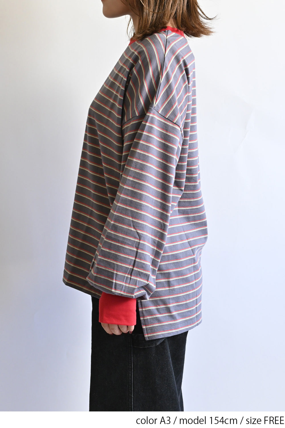 ≪SALE≫【Classic byGENTIL】Collar Layered Style Trim Long Sleeve Tee