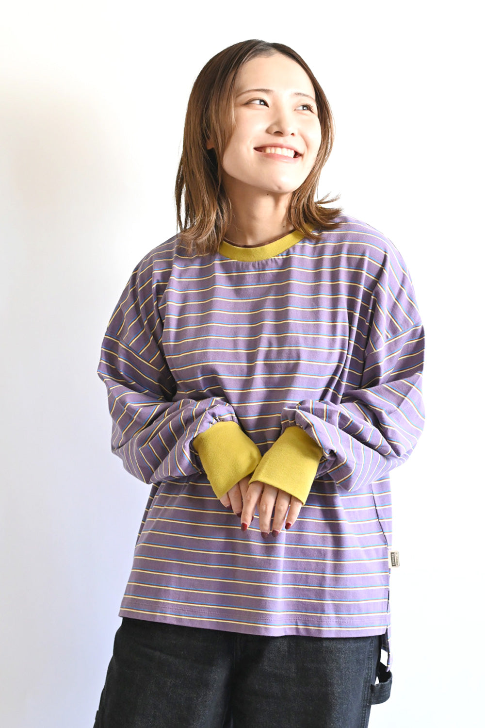 ≪SALE≫【Classic byGENTIL】Collar Layered Style Trim Long Sleeve Tee
