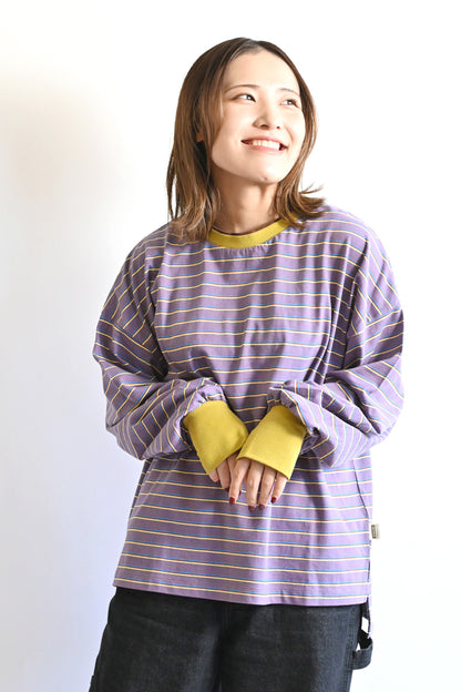 ≪SALE≫【Classic byGENTIL】Collar Layered Style Trim Long Sleeve Tee