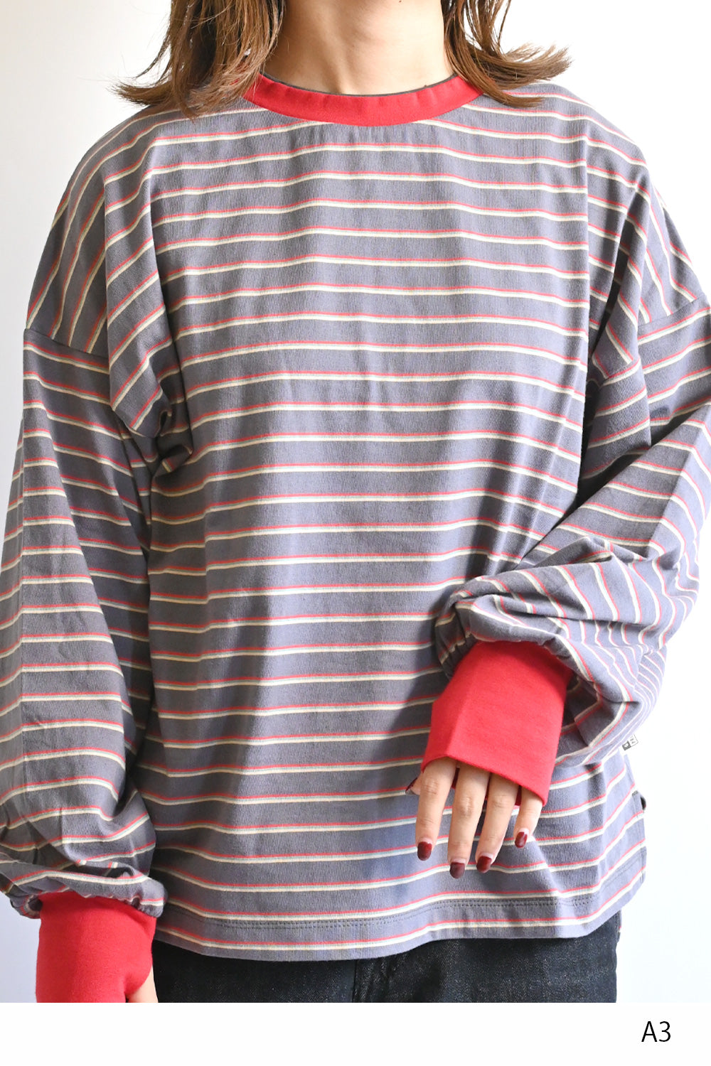 ≪SALE≫【Classic byGENTIL】Collar Layered Style Trim Long Sleeve Tee