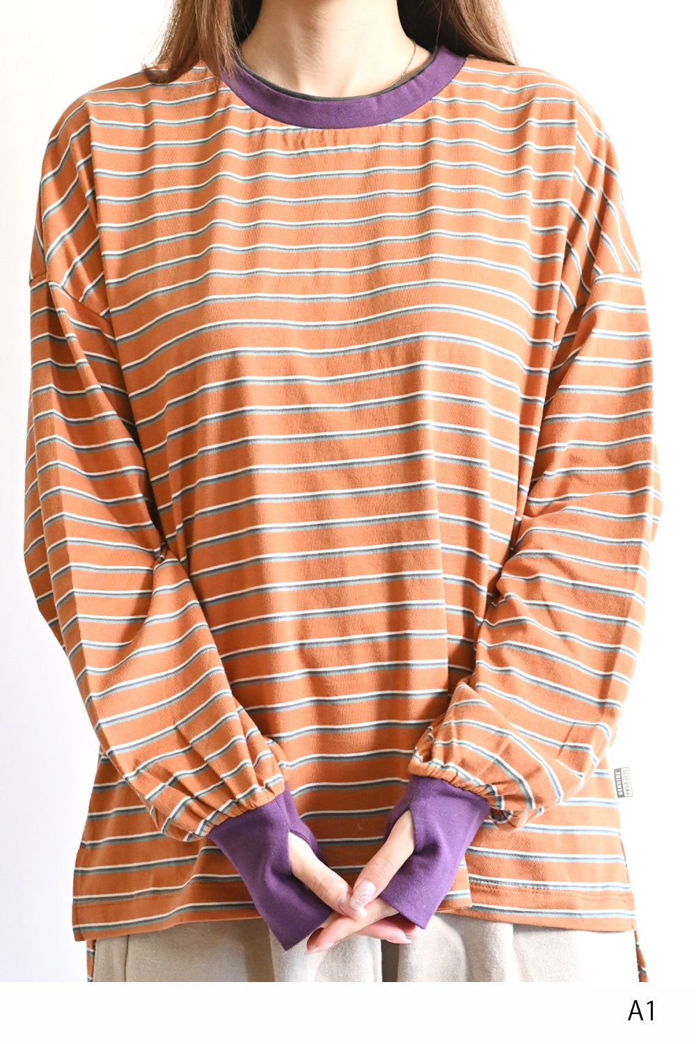 ≪SALE≫【Classic byGENTIL】Collar Layered Style Trim Long Sleeve Tee