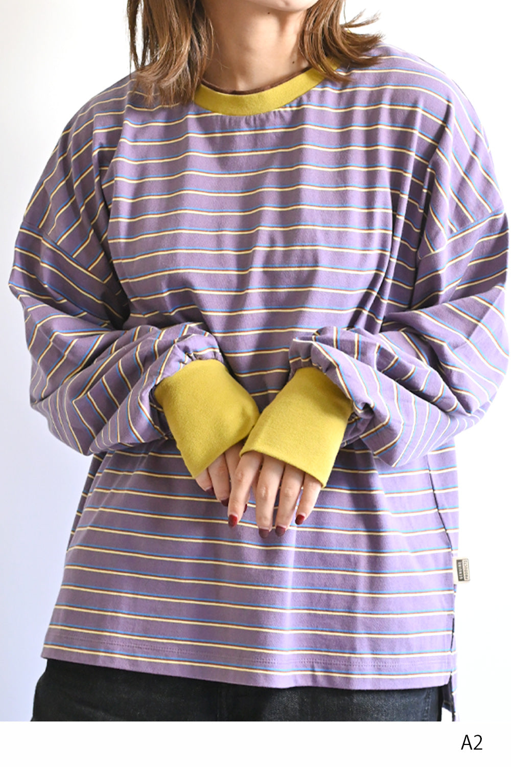 ≪SALE≫【Classic byGENTIL】Collar Layered Style Trim Long Sleeve Tee