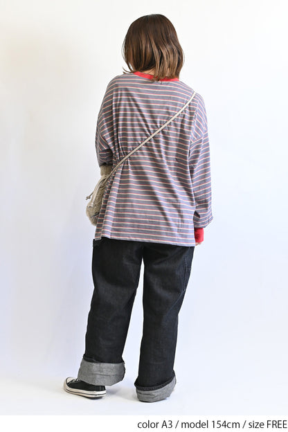 ≪SALE≫【Classic byGENTIL】Collar Layered Style Trim Long Sleeve Tee