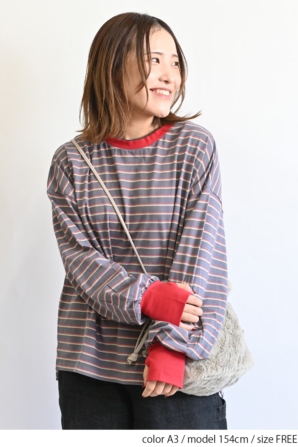 ≪SALE≫【Classic byGENTIL】Collar Layered Style Trim Long Sleeve Tee