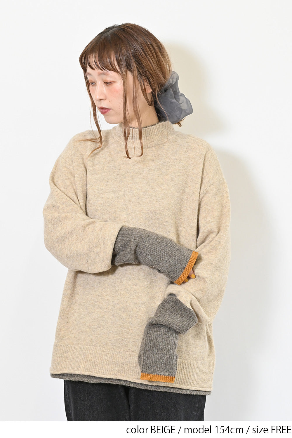 GENTIL】レイヤード風Knit ハイネックプルオーバー – HEART MARKET