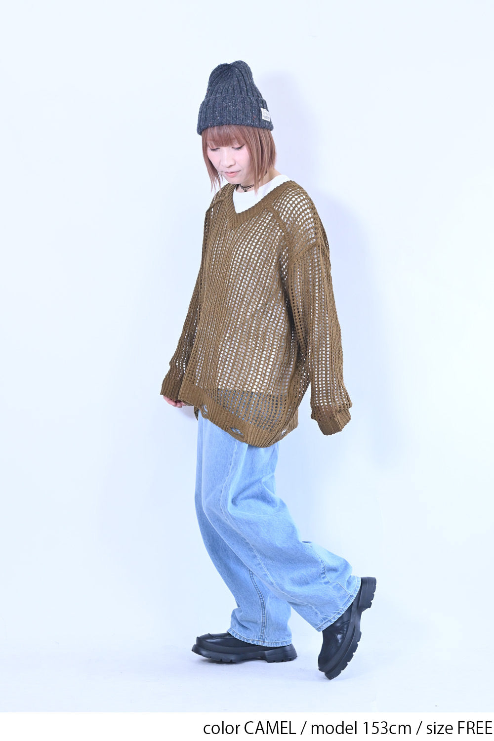 GENTIL】裾クラッシュニット Vネックプルオーバー – HEART MARKET