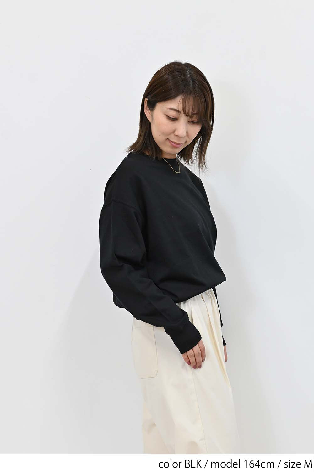 裾ギャザー裏毛プルオーバー