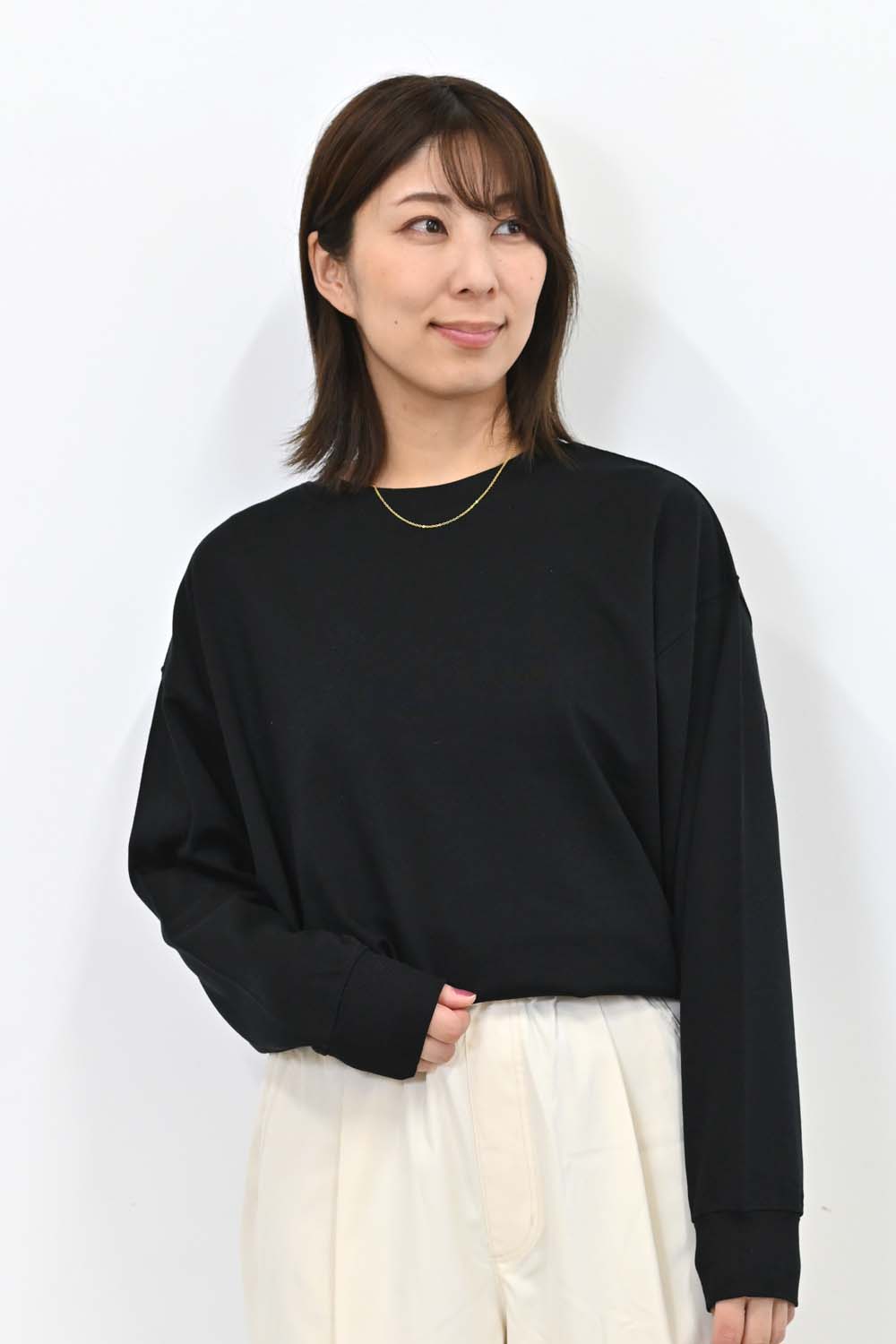 裾ギャザー裏毛プルオーバー