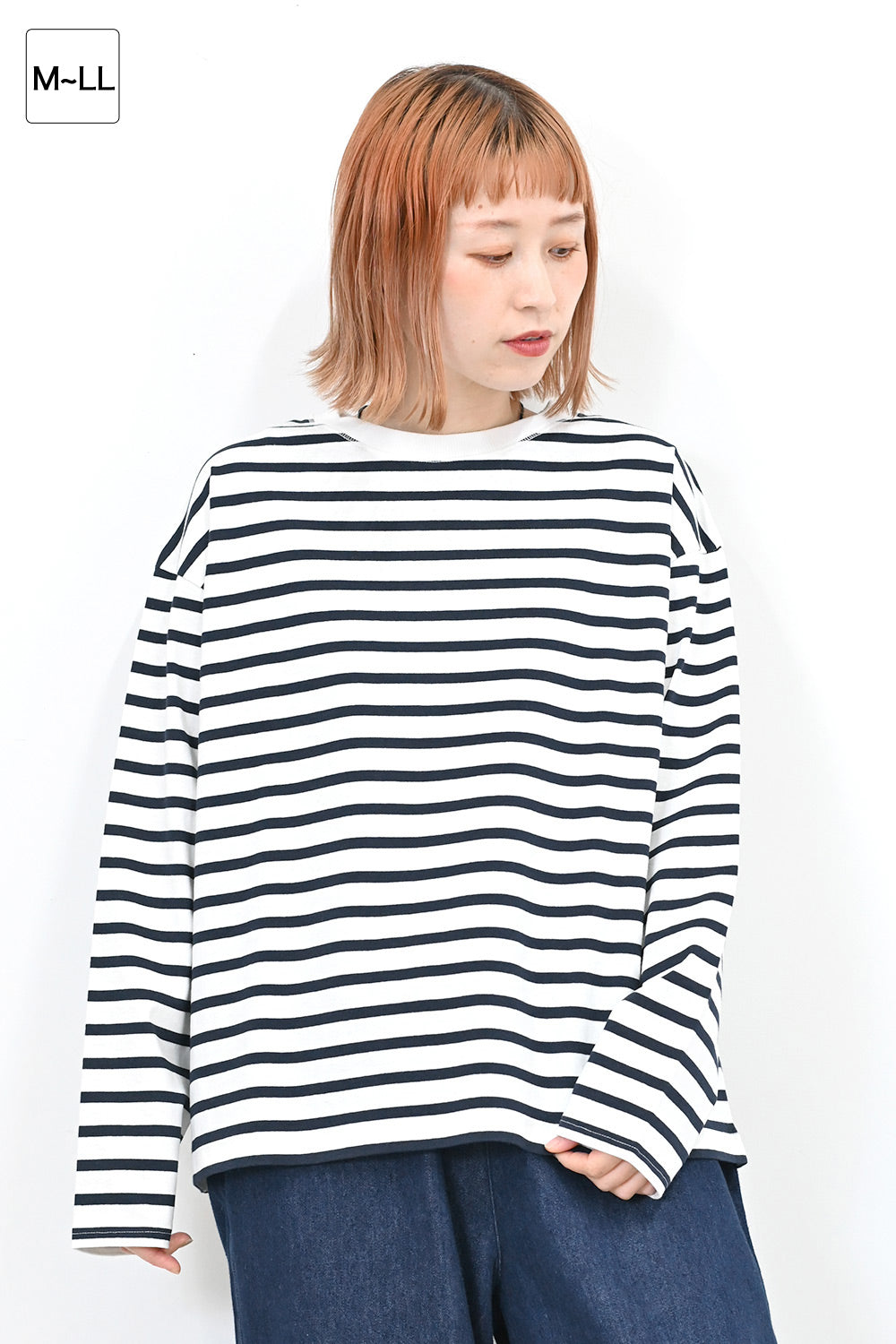 ワイドなボーダーロンTee