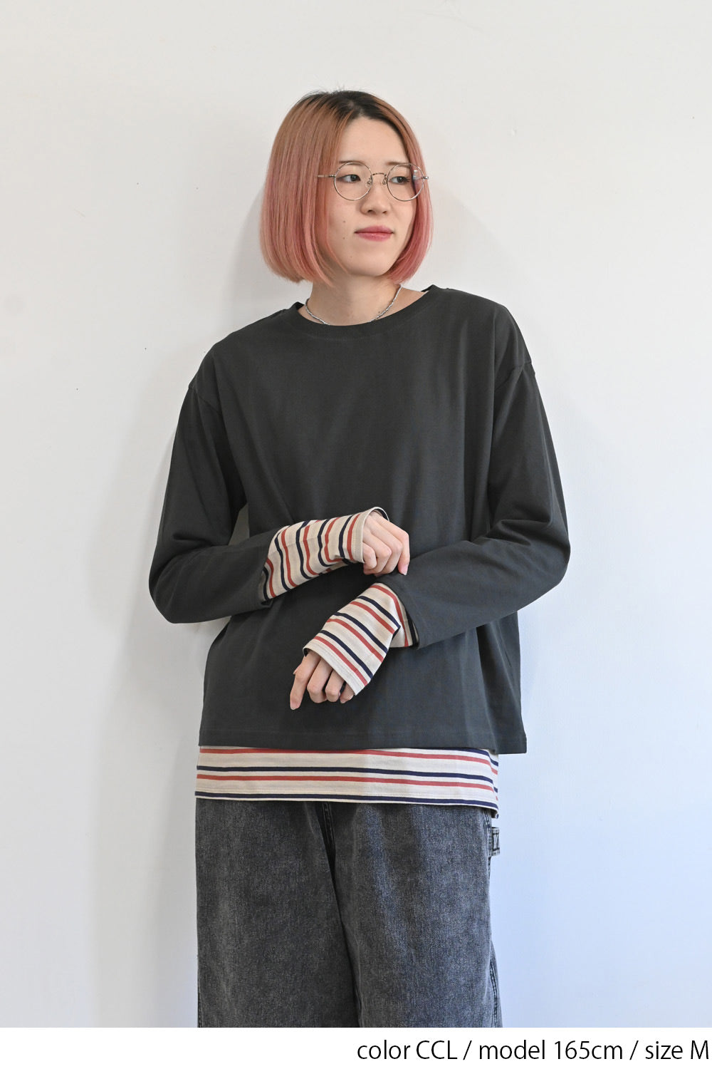 ワイドな無地ロンTEE②