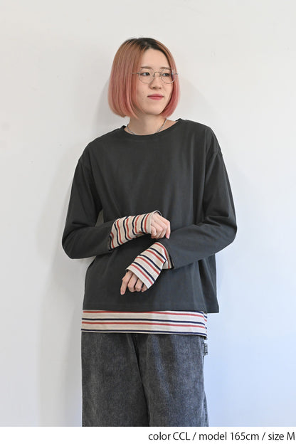 ワイドな無地ロンTEE②