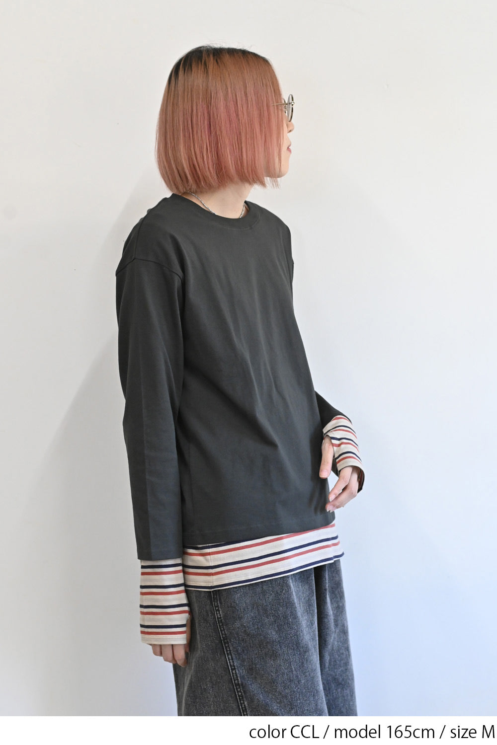 ワイドな無地ロンTEE②