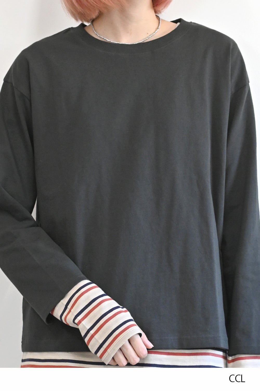 ワイドな無地ロンTEE②