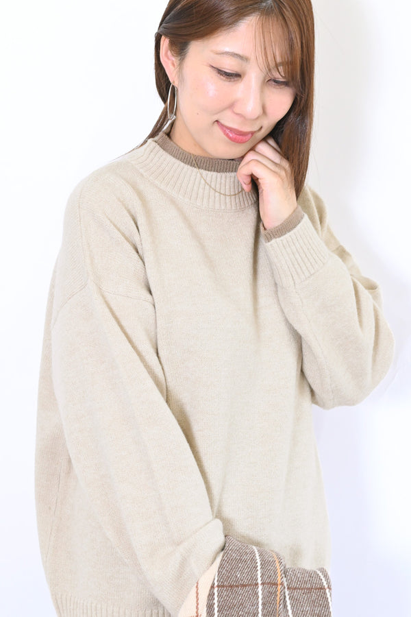 ≪SALE≫レイヤー風モックネックプルオーバー