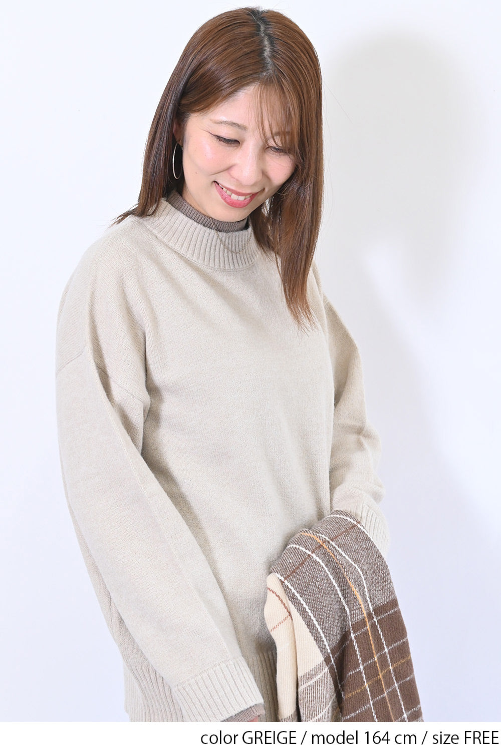 レイヤー風モックネックプルオーバー