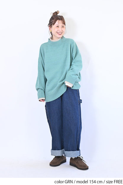 レイヤー風モックネックプルオーバー