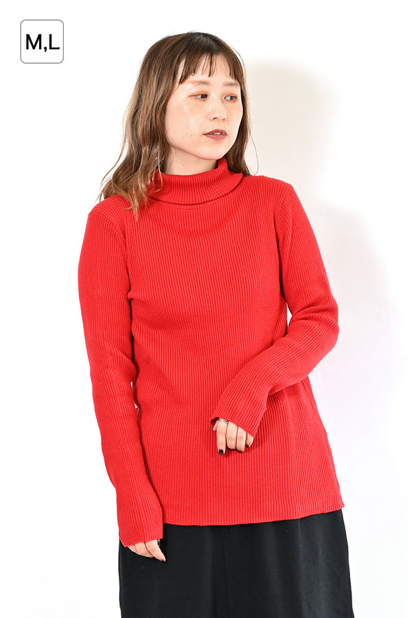 ≪SALE≫【neilikka】リブ編みタートルネックニット