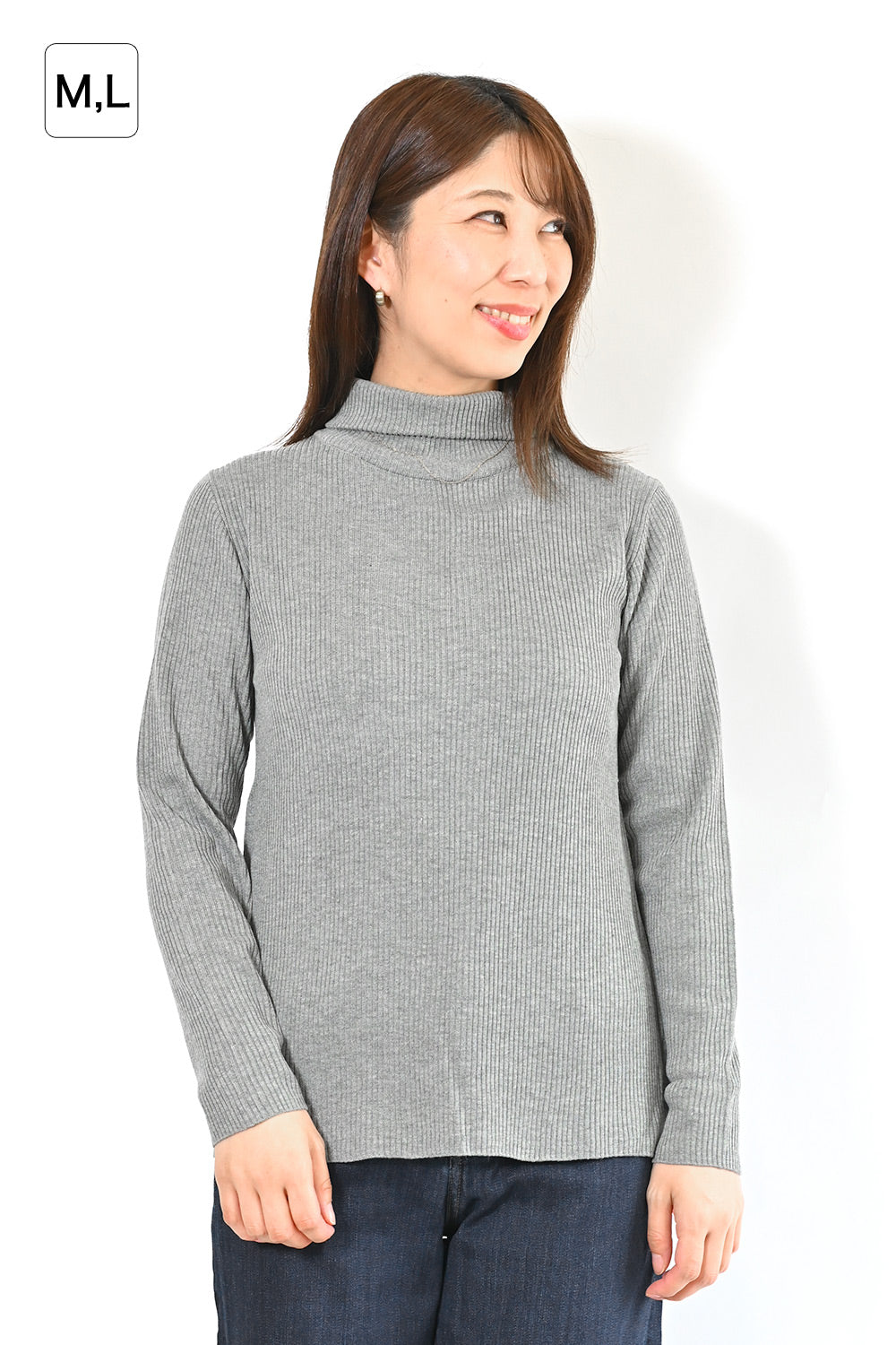 ≪SALE≫【neilikka】リブ編みタートルネックニット