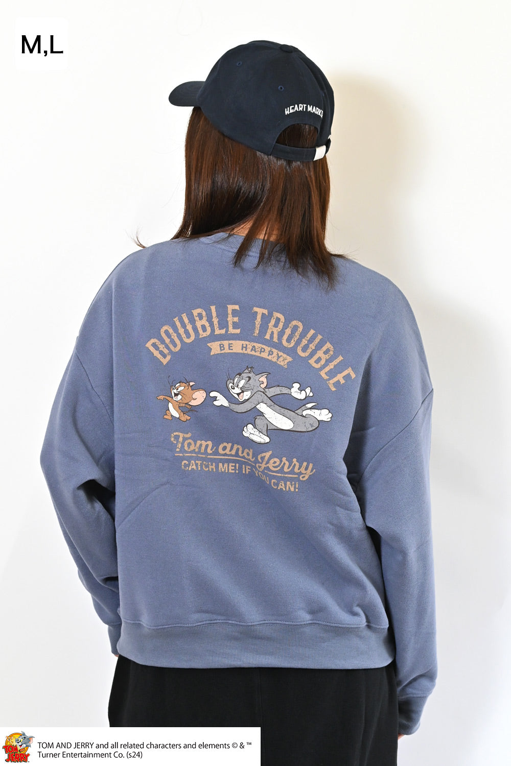 トムとジェリー裏起毛ワイドクルートレーナー