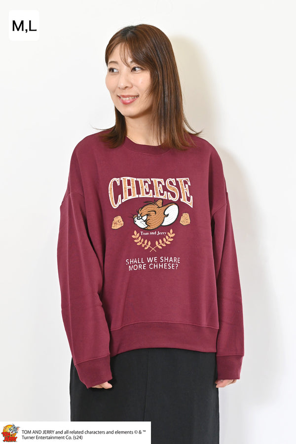 ≪SALE≫トムとジェリー裏起毛ワイドクルートレーナー