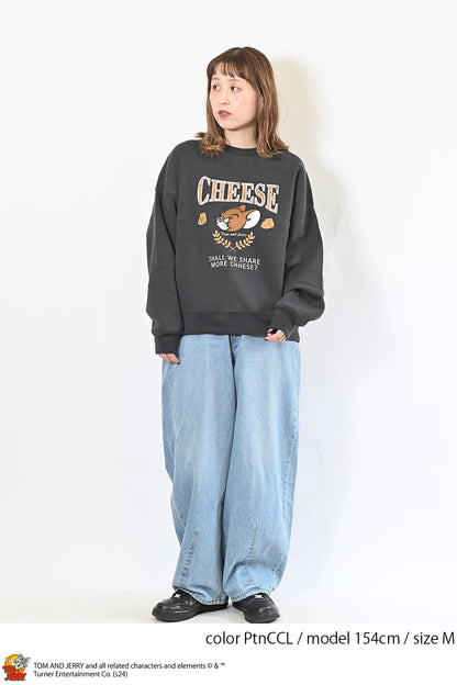 トムとジェリー裏起毛ワイドクルートレーナー
