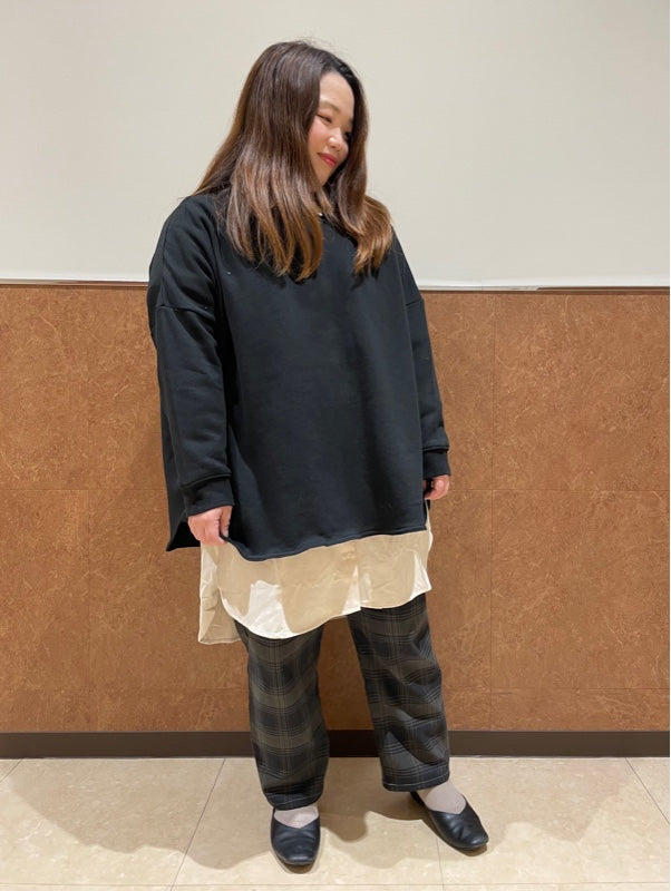 ソフト綿起毛バックスリットチュニック