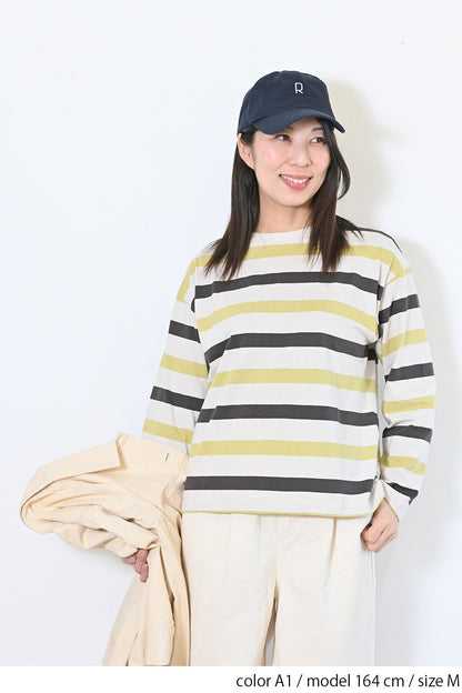 ワイドな太ボーダーロンTEE②