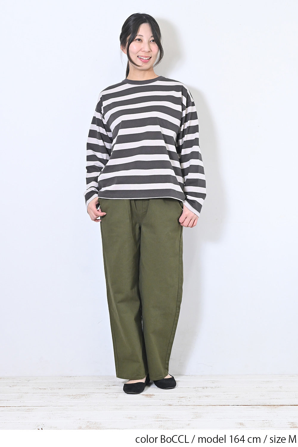 ワイドな太ボーダーロンTEE②