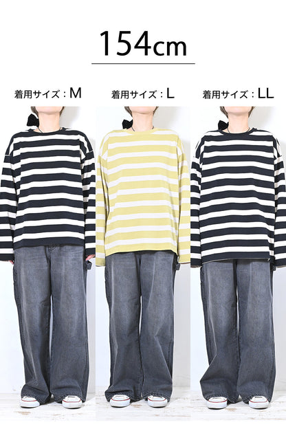 ワイドな太ボーダーロンTEE②