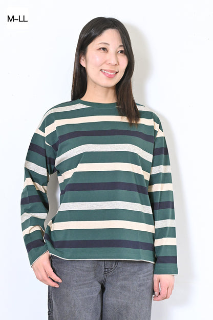 ワイドな太ボーダーロンTEE②