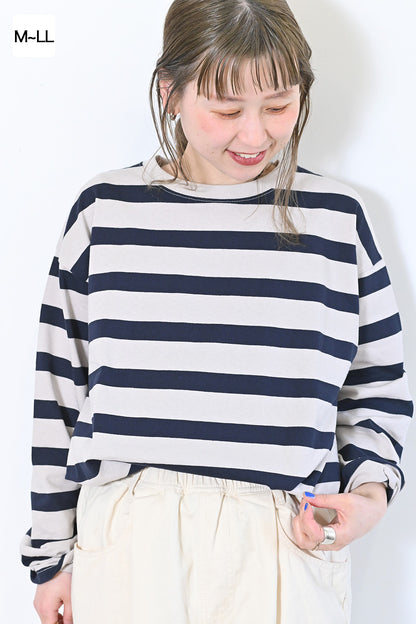 ワイドな太ボーダーロンTEE②