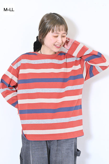ワイドな太ボーダーロンTEE②