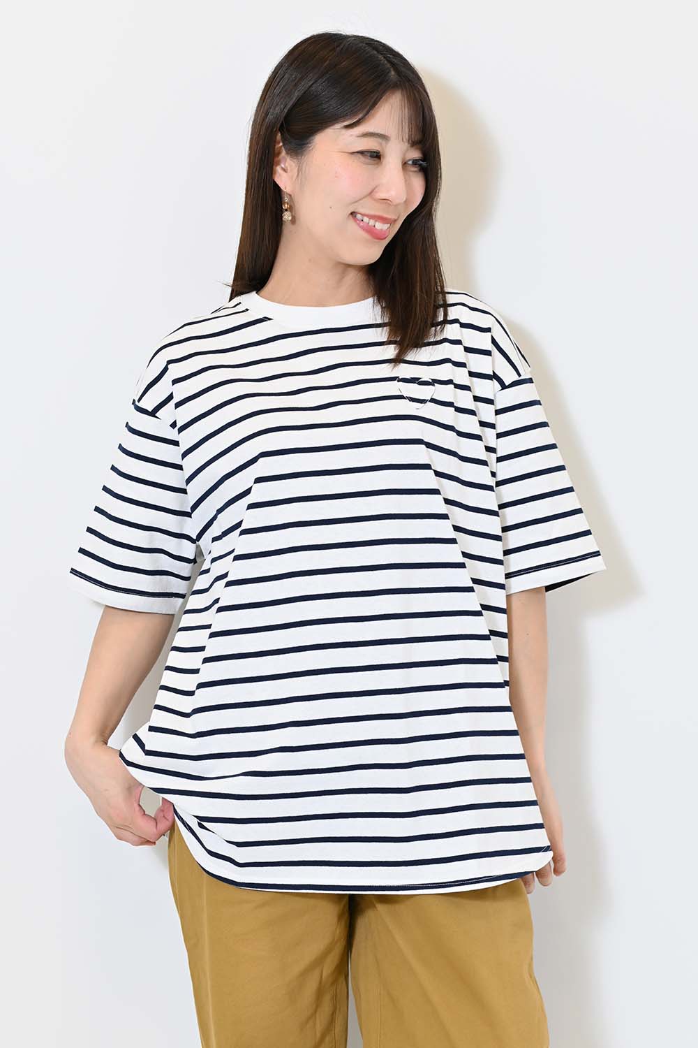 ≪SALE≫Heart Pocket Round Hem Short Sleeve Tunic