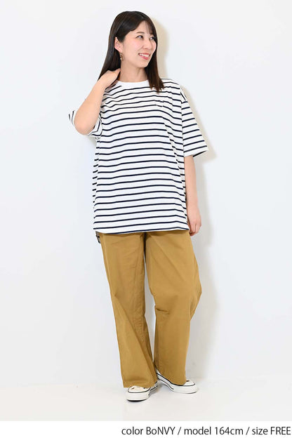 ≪SALE≫Heart Pocket Round Hem Short Sleeve Tunic