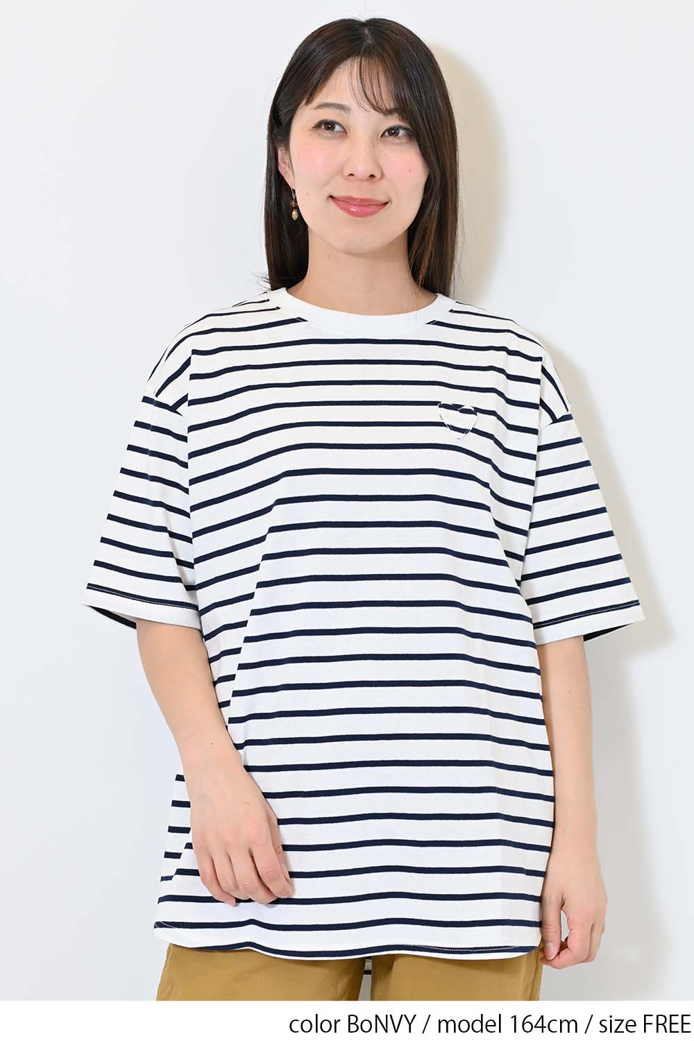 ≪SALE≫Heart Pocket Round Hem Short Sleeve Tunic