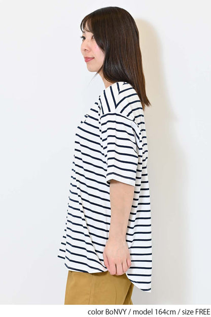 ≪SALE≫Heart Pocket Round Hem Short Sleeve Tunic