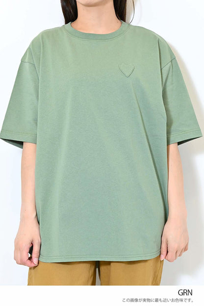 ≪SALE≫Heart Pocket Round Hem Short Sleeve Tunic